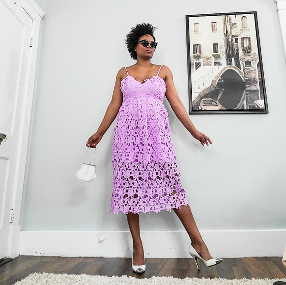 Dresses & Skirts - Cocktail Lace Midi Dress, L, fits S